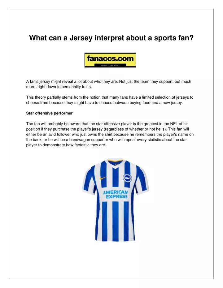 what can a jersey interpret about a sports fan