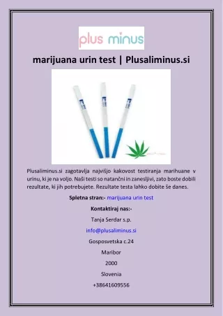 marijuana urin test  Plusaliminus.si