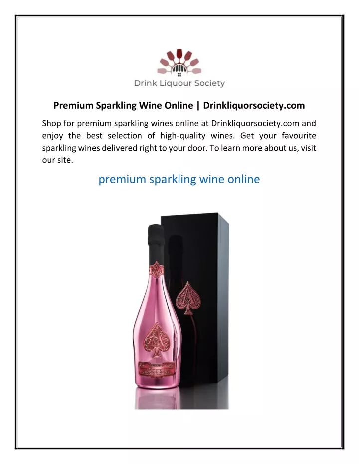 premium sparkling wine online drinkliquorsociety