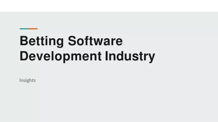 betting software development industry