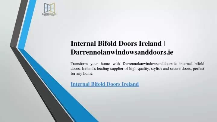 internal bifold doors ireland