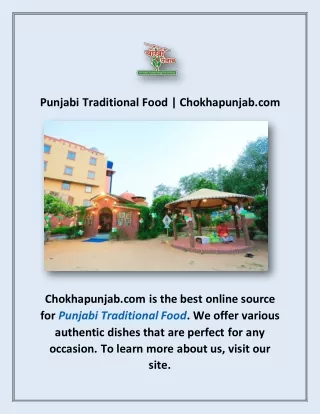 Punjabi Famous Food | Chokhapunjab.com