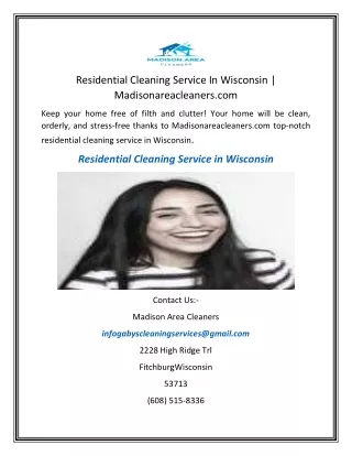 Residential Cleaning Service In Wisconsin  Madisonareacleaners