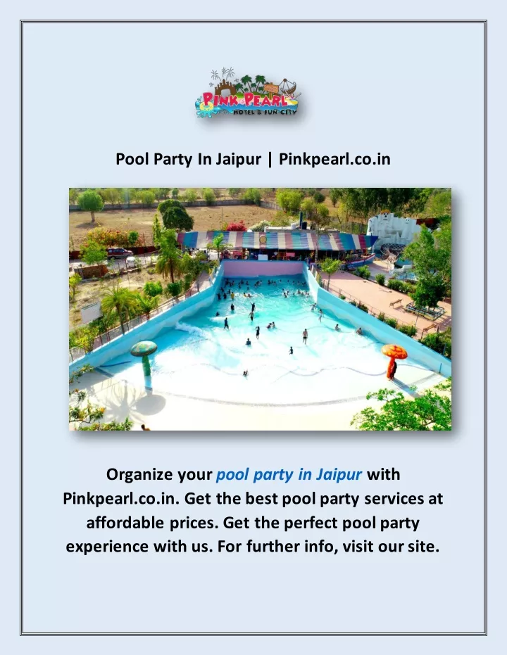 pool party in jaipur pinkpearl co in