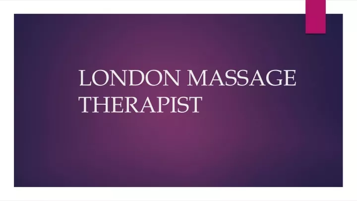 london massage therapist