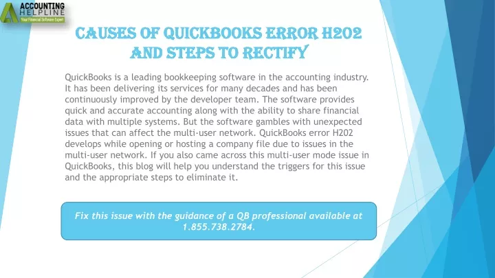 causes of quickbooks error h202 and steps to rectify