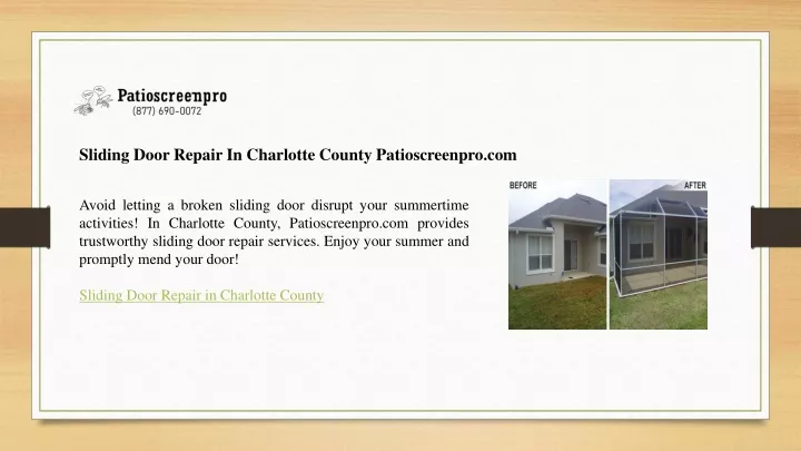 sliding door repair in charlotte county