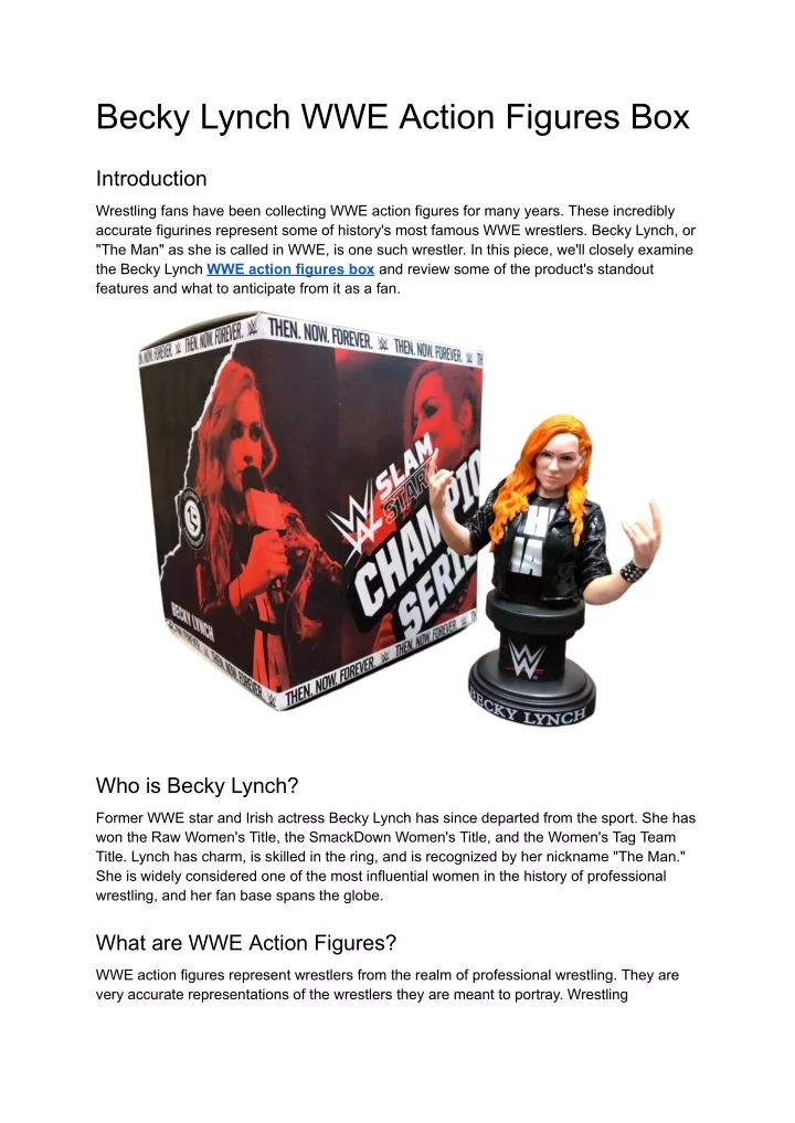 becky lynch wwe action figures box