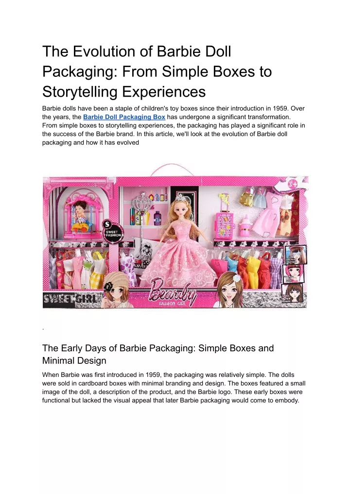 the evolution of barbie doll packaging from