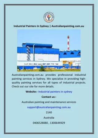 Industrial Painters In Sydney  Australianpainting.com