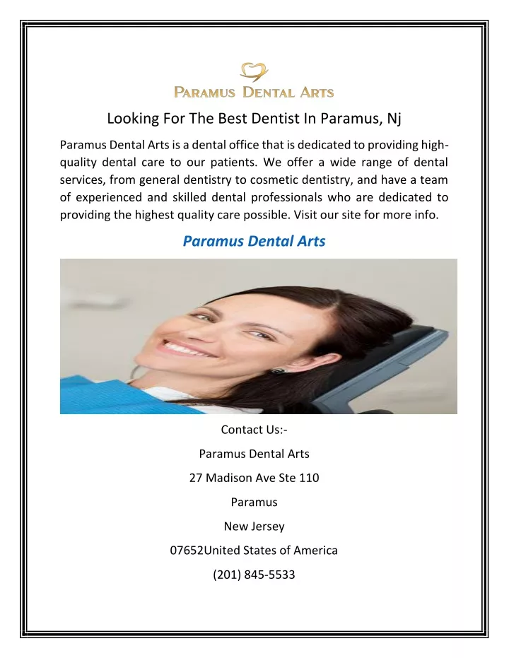 looking for the best dentist in paramus nj