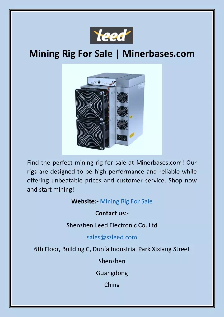 mining rig for sale minerbases com