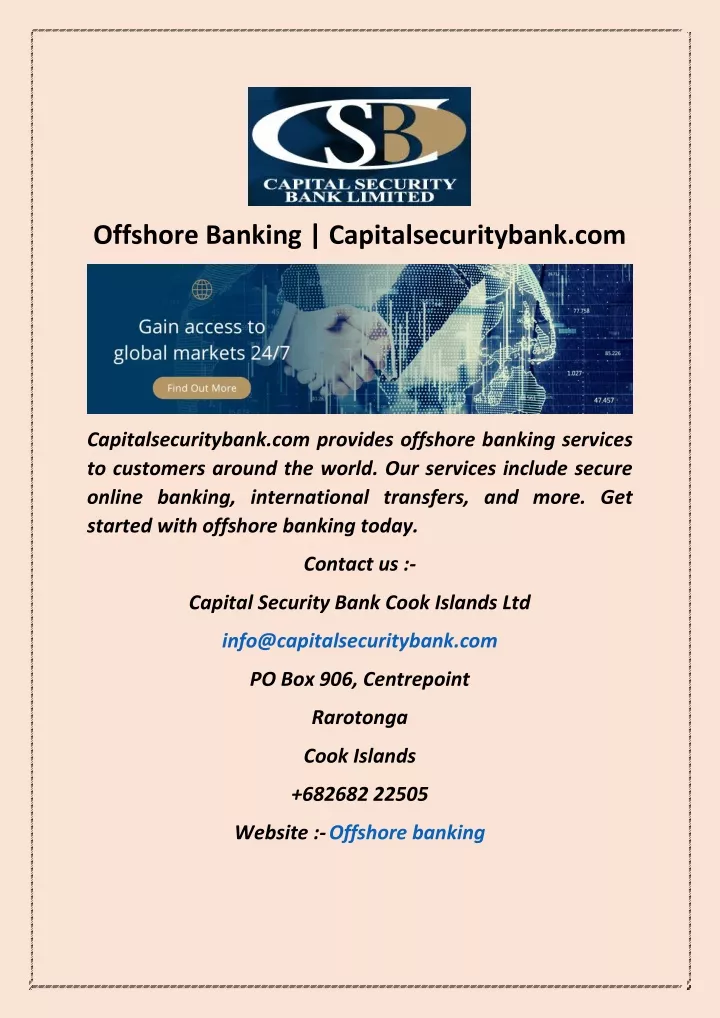 offshore banking capitalsecuritybank com