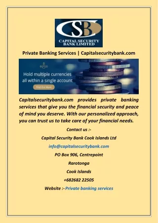 private banking services capitalsecuritybank com