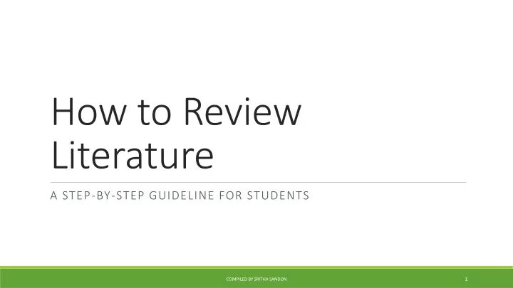 how to review literature