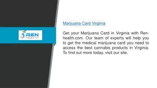 Marijuana Card Virginia  Ren-health.com