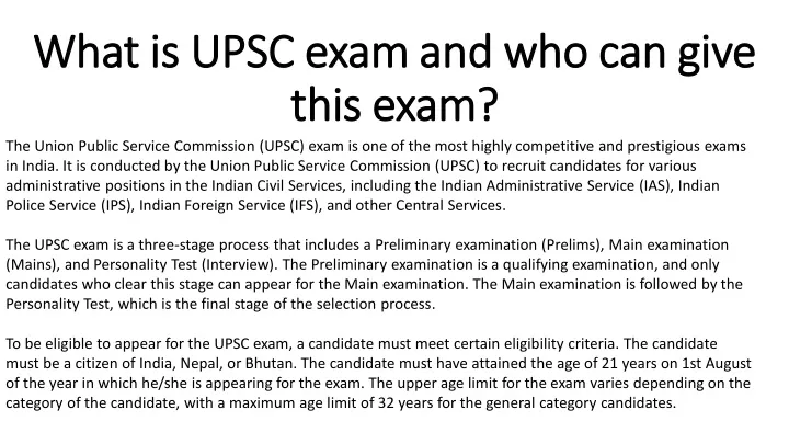 what is upsc exam and who can give what is upsc