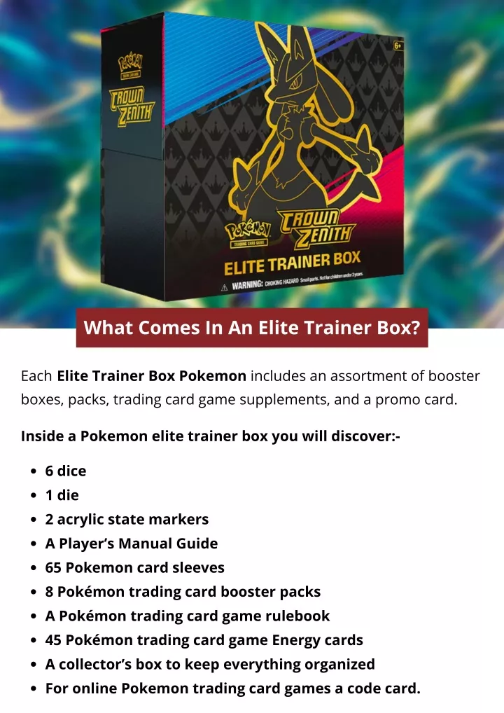 what comes in an elite trainer box