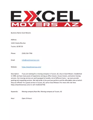 Excel Movers