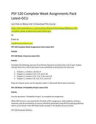 psy 520 complete week assignments pack latest gcu