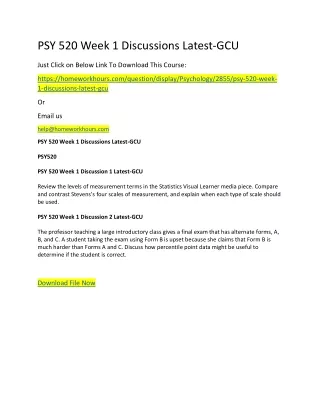 psy 520 week 1 discussions latest gcu