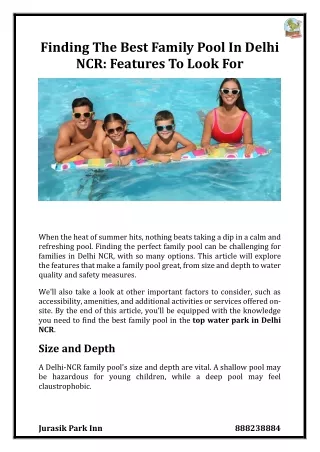 finding the best family pool in delhi
