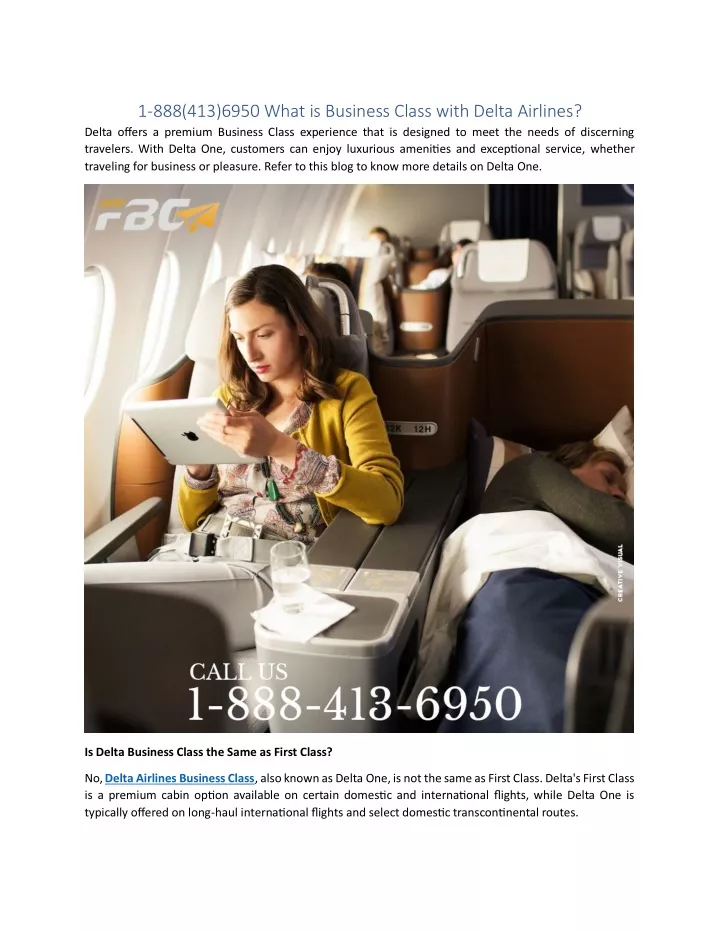 1 888 413 6950 what is business class with delta