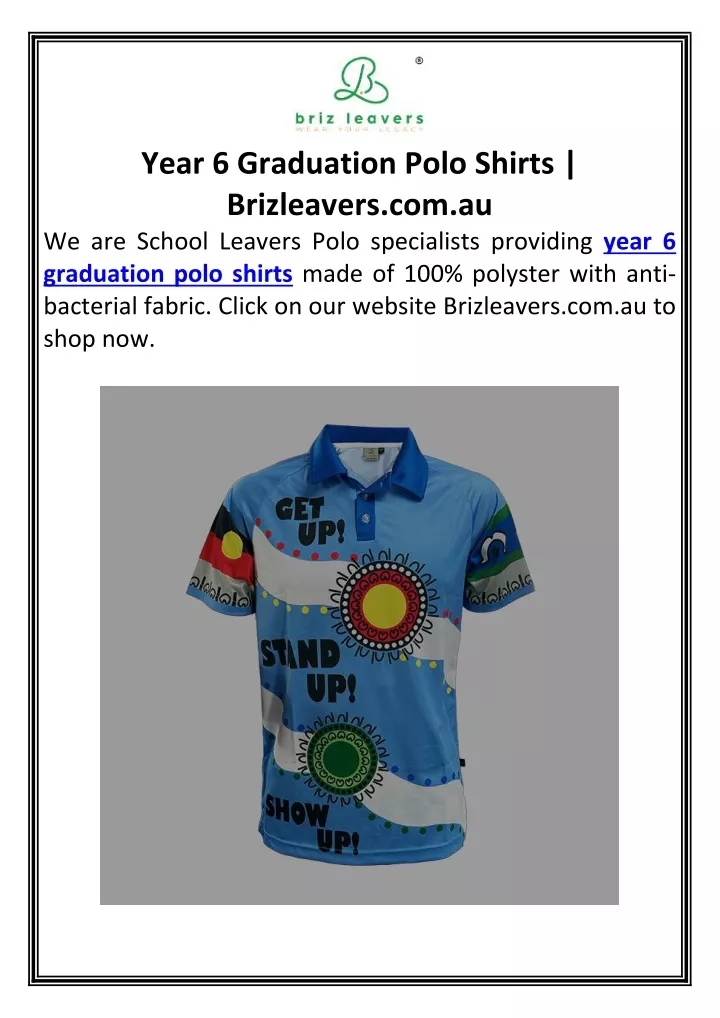 year 6 graduation polo shirts brizleavers