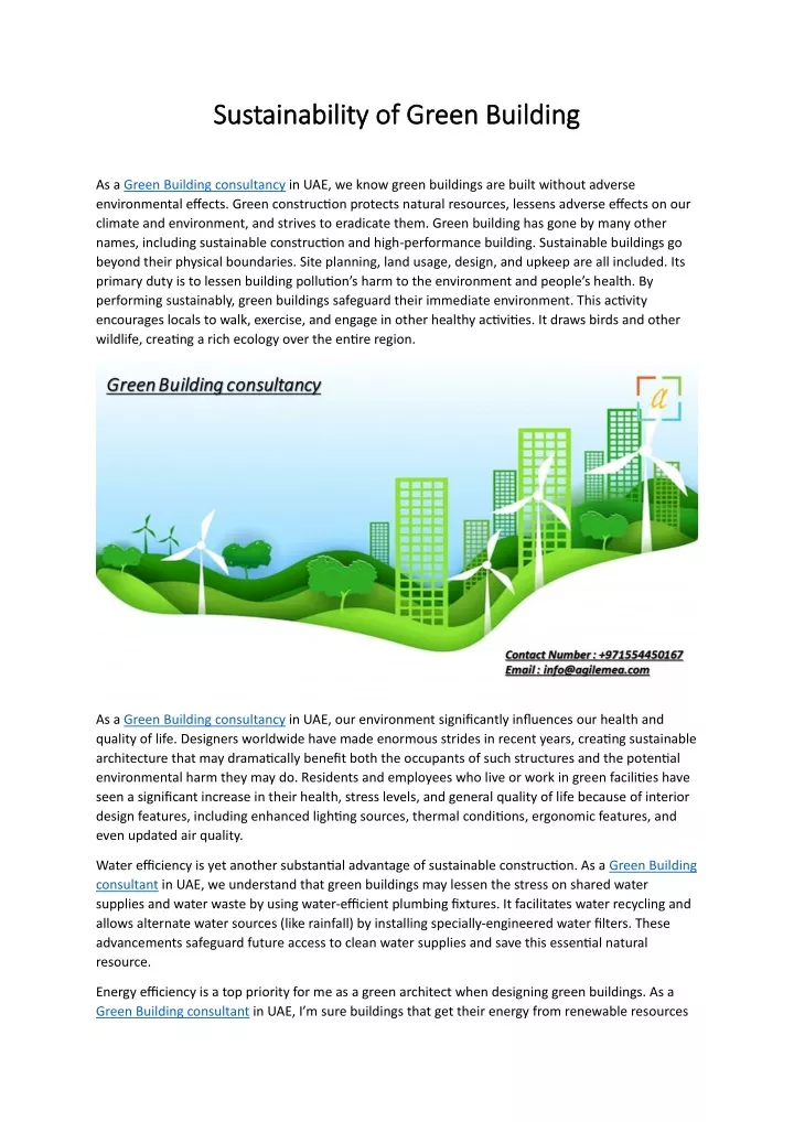 sustainability sustainability of green building
