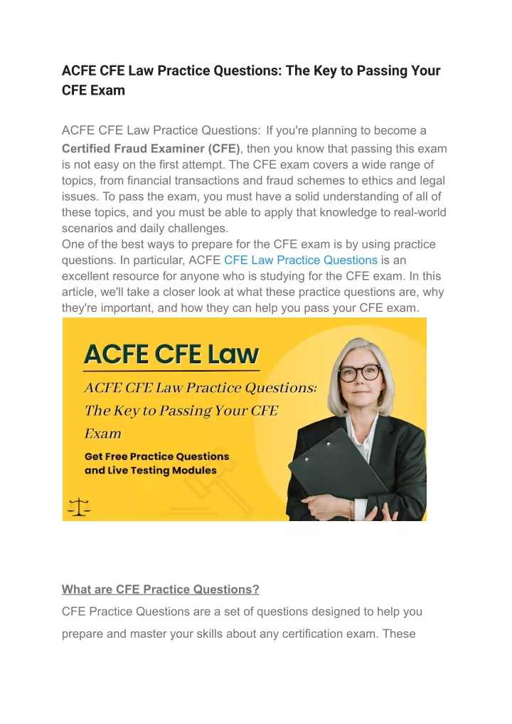 acfe cfe law practice questions