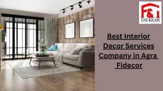 Best Interior Decor Services Company in Agra - Fidecor