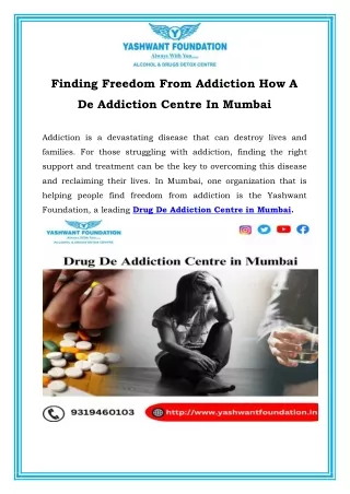 Finding Freedom From Addiction How A De Addiction Centre In Mumbai