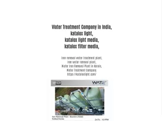 Water Treatment Company in India, katalox light, katalox light media, katalox filter media,