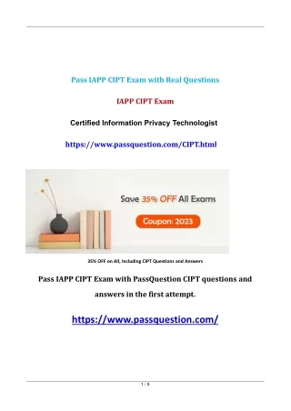 pass iapp cipt exam with real questions