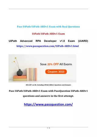 pass uipath uipath ardv1 exam with real questions