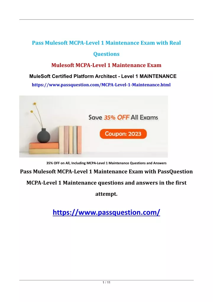 pass mulesoft mcpa level 1 maintenance exam with