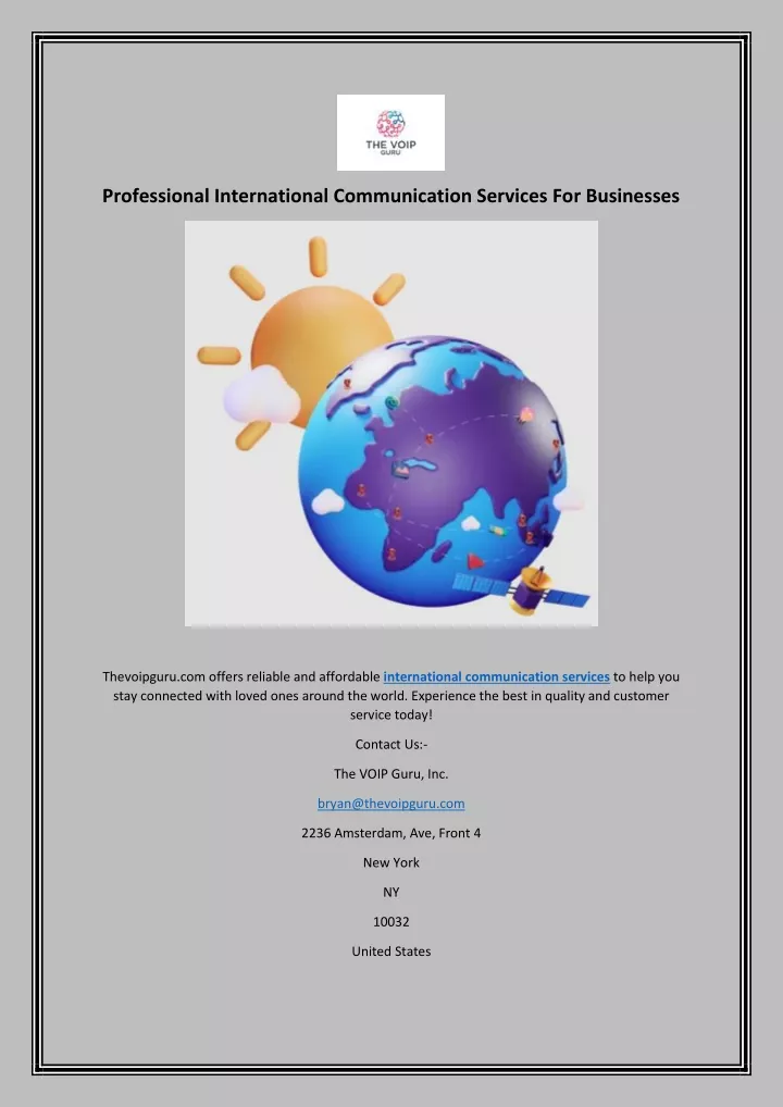 professional international communication services