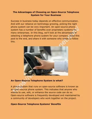 The Advantages of Choosing an Open-Source Telephone System for Your Business