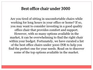 Best office chair under 3000
