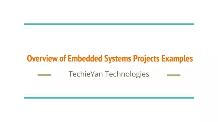 overview of embedded systems projects examples