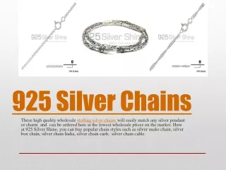 925 Silver Chain Wholesaler From India