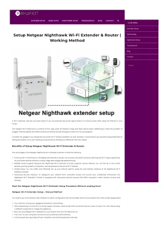 Setup Netgear Nighthawk Wi-Fi Extender & Router | Working Method