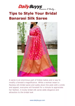 Tips to Style Your Bridal Banarasi Silk Saree