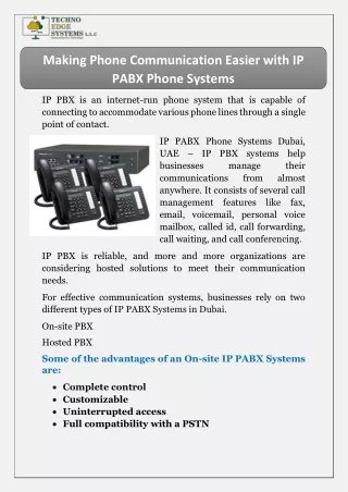 making phone communication easier with ip pabx