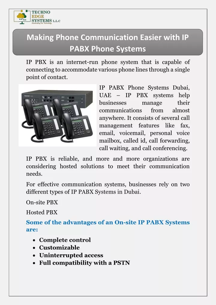making phone communication easier with ip pabx