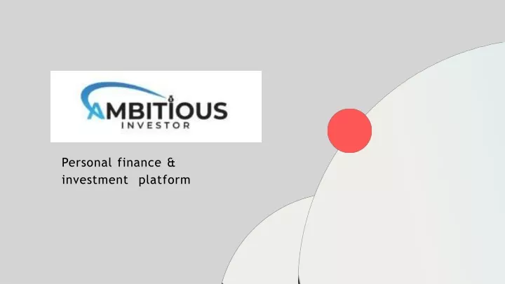 personal finance investment platform