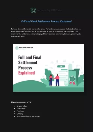 full and final settlement process explained