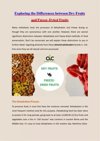 exploring the differences between dry fruits