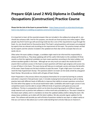 prepare gqa level 2 nvq diploma in cladding