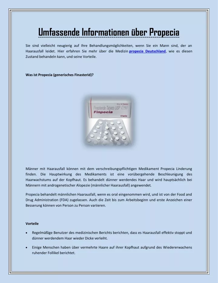 umfassende informationen ber propecia